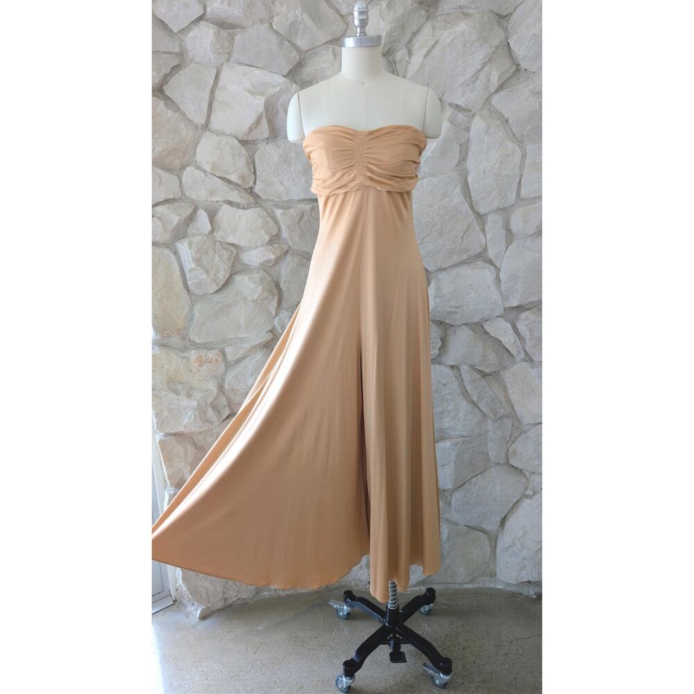 2000s Shareen Custom Strapless Jumpsuit 70s Inspired xs